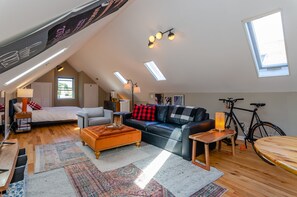 Open bedroom area to living room