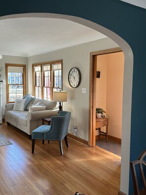 Living room and foyer from dining room.