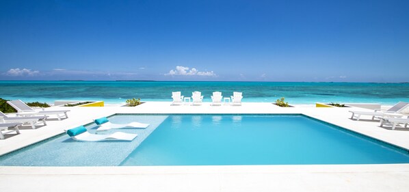 Spectacular View from the Pool Deck of the Turquoise Ocean