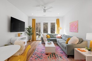 Lots of seating with this large custom sectional. 