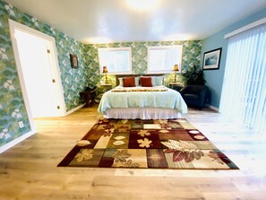 Primary/Masters’ bedroom, king-sized bed.