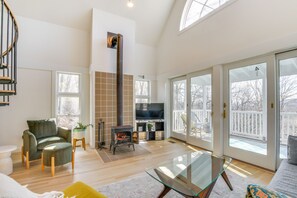 Living Room | Wood-Burning Stove | Smart TV