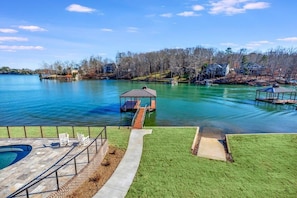Concrete Path Into Lake