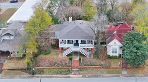 Front view with Cottage Hill in the background