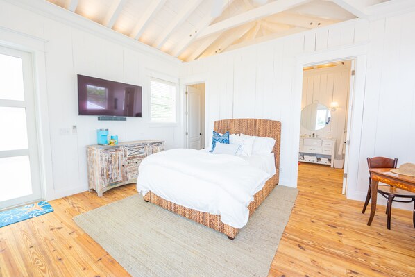 luxurious sheets, down pillows and comforter await you