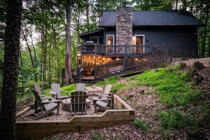 Enjoy smores at the outdoor fire pit after a long day of hiking.