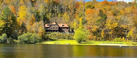 Lake house with private beach area
