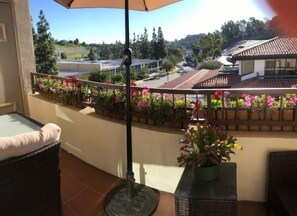 The Balcony off the living room.  Our hummingbirds are regulars!