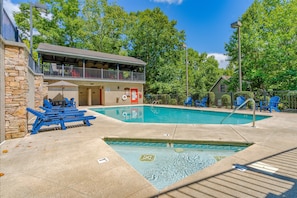 Kiddie pool and full sized pool open seasonally.