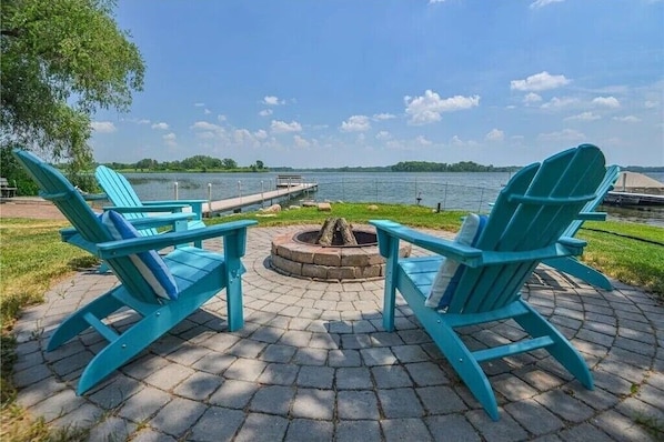 Fire Pit looking out to Rush Lake