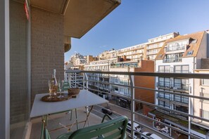 Lovely terrace on front side with view over main shopping street