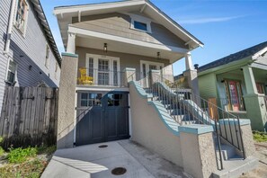 Front Patio and dedicated parking