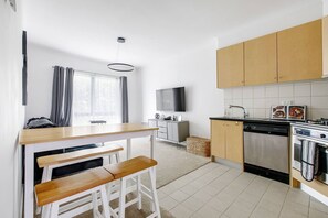 A dining table allows you to enjoy a meal at home or use it for setting up a laptop if you’re on a work trip.
