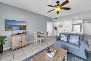 Living room with flat screen TV