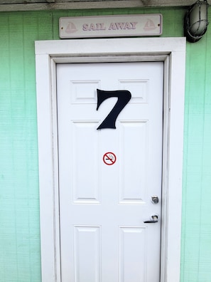 The cottage has a private entrance and electronic lock for security.