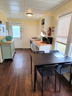 Sail Away has a kitchenette with a dining table for four guests.