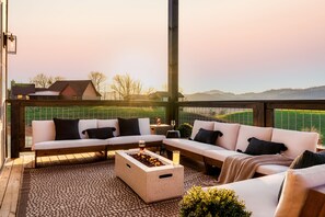 Main seating off living room. With a propane fire pit. S'mores anyone?