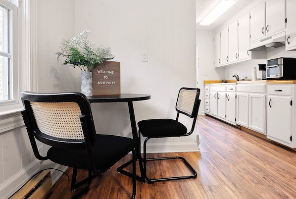 Dining area to enjoy takeout, breakfast, or a late night snack.