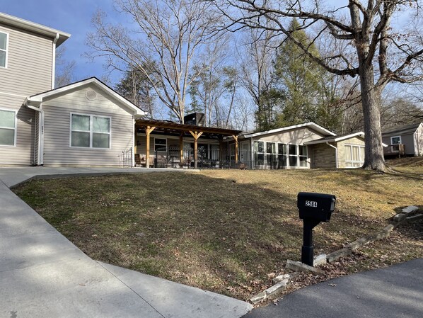 Majestic view of your spacious vacation rental paved flat parking space