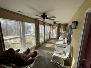 The sunporch is a wonderful place to curl up and get lost in a great book