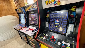 Battle for the high score in PacMan, Space Invaders, Asteroids and many more on 3 throwback arcade units.