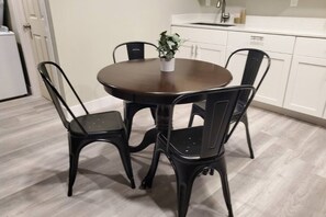 The dining area is situated within our loft.