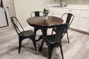 The dining area is situated within our loft.