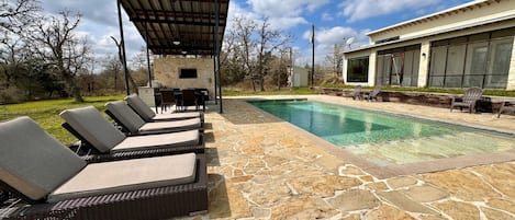 Outdoor Space with Pool, Grill and TV