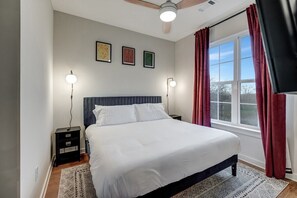 Slip into a world of comfort and relaxation in our inviting bedroom, where every detail is crafted for your peaceful retreat.