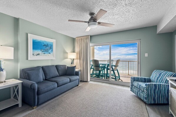 Royal Palms 907 Living area with gulf views
