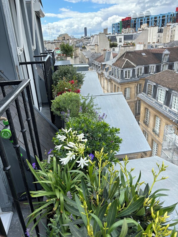 Plants and flowers on all balcony, maintained by automatic irrigation