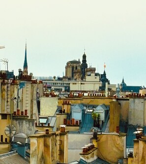 Best views of the Marais from kitchen windows: Notre Dame cathedral, Pantheon  