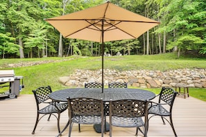 Furnished Deck | Outdoor Dining | Gas Grill | Spacious Yard w/ Fire Pit