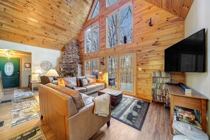 Comfortable leather couches!