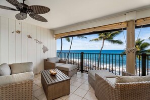 Cozy seating on the spacious lanai.