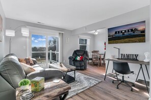 Multifunctional living room space.  