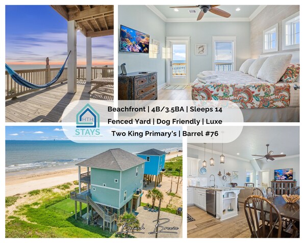 Introducing Beach Breeze by HTH Stays, Located Beachfront, Crystal Beach, Texas