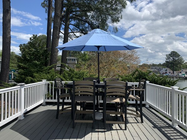 dining table on outside deck