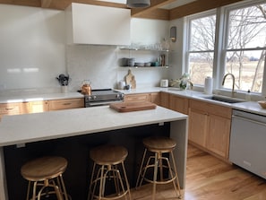 Chef's Kitchen, with lofted area above, huge island