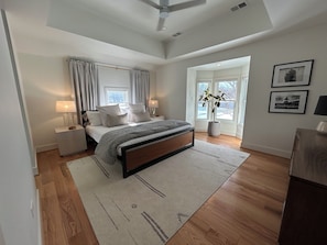 Upstairs king bedroom with connected bathroom