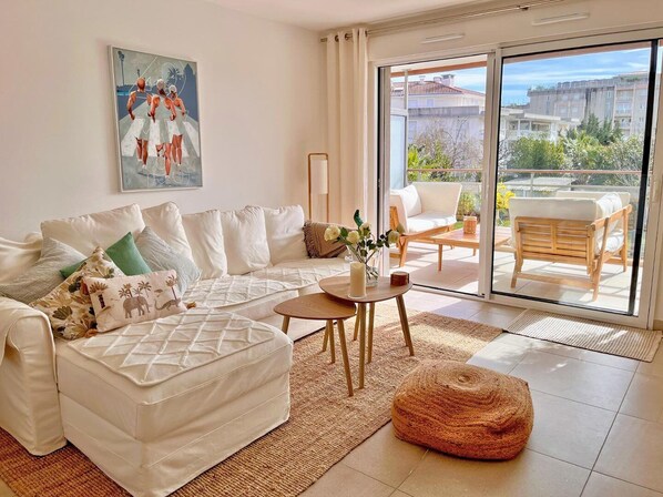 Living room and balcony