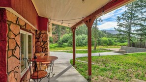 Covered patio perfect for your morning coffee