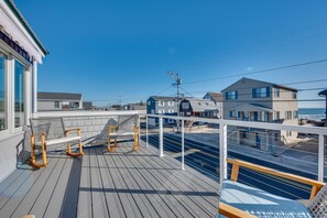 Deck | Outdoor Seating | Ocean View | Walk to Beach