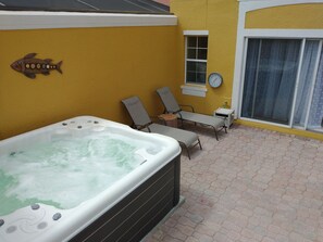 Private patio and hot tub