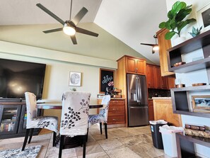 Relax in the comfortable dining and living area.
