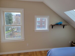 Upstairs bedroom, south side of the house. 