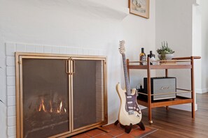 Gas fireplace in living room