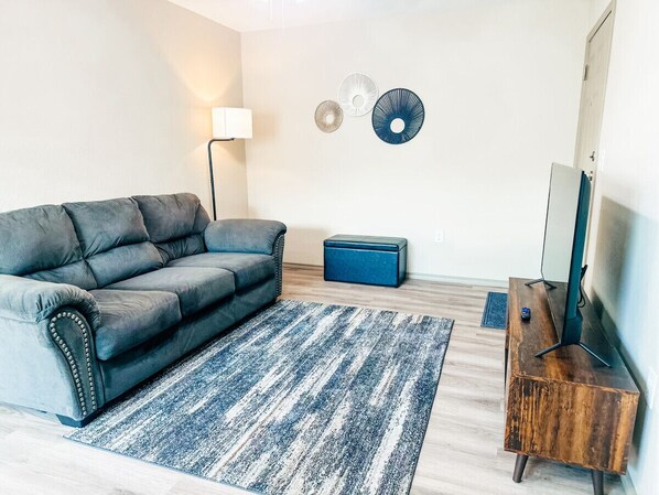 Welcome home! Kick off your shoes and settle into a comfortable TV time.