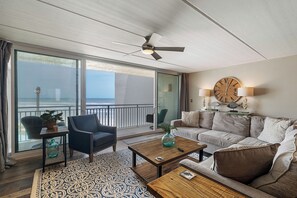Living room with direct view of Ocean