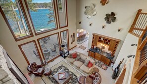 View from loft (music room) looking down into main living space